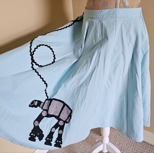 Star Wars Her Universe At-At Poodle Circle Swing Skirt Blue Medium